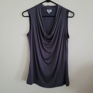 Sleeveless Polyester Spandex Cowl Neckline Blouse Size M